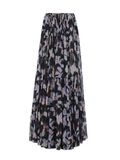 GATHERED MAXI SKIRT IN SILK GEORGETTE