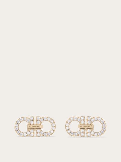 Double Gancini crystal embellished earrings