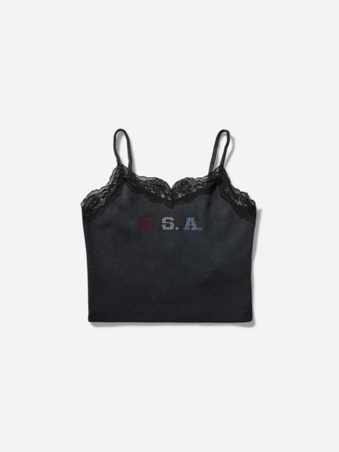 Women's Lace Cami Washed Out Black