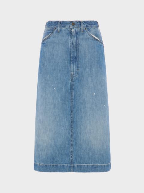 Denim midi skirt