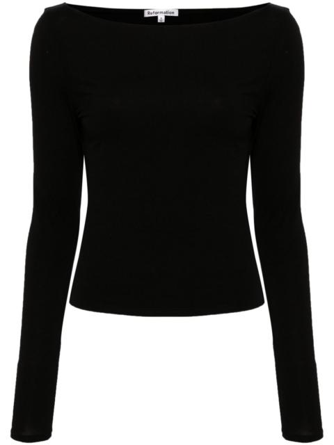 Wiley boat-neck top