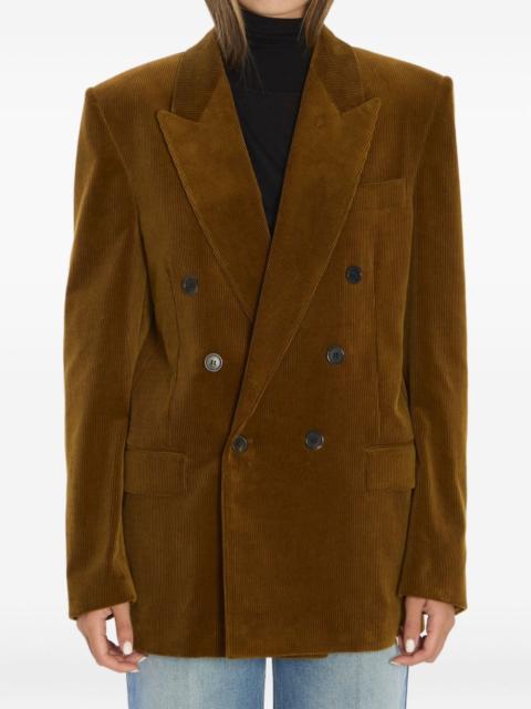 corduroy double-breasted blazer