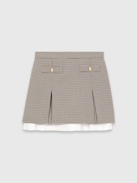 Pleated skirt with poplin details