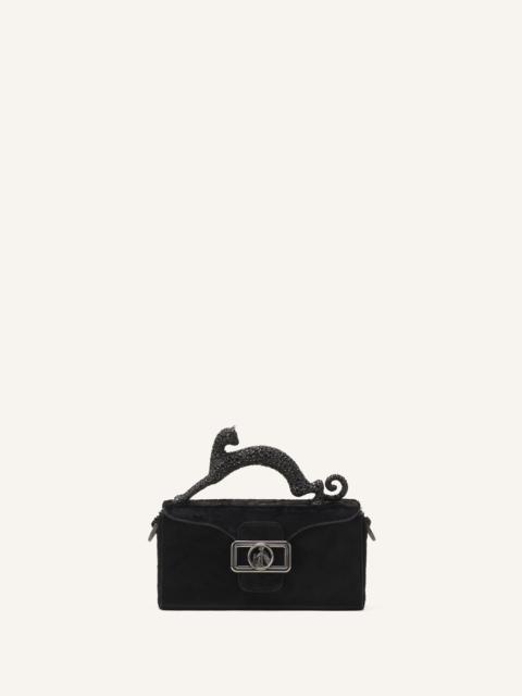 PENCIL CAT NANO LEATHER BAG WITH PONY EFFECT AND RHINESTONES