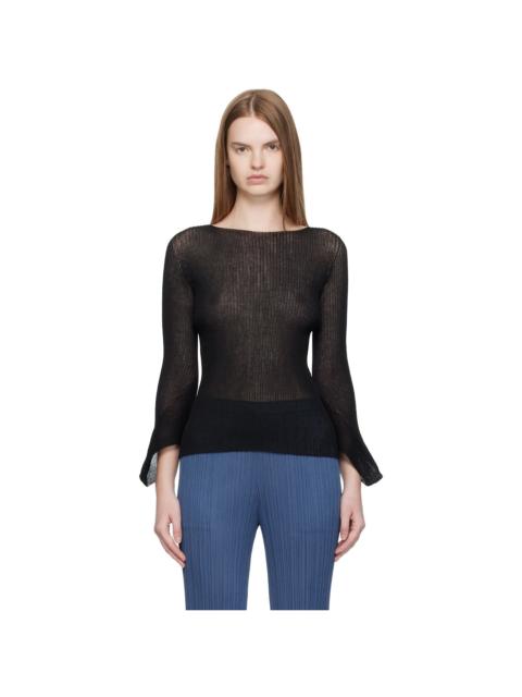 Black Spikelet Knit Sweater
