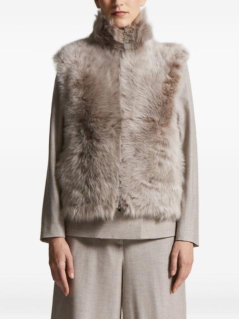 ribbed-knit shearling jacket