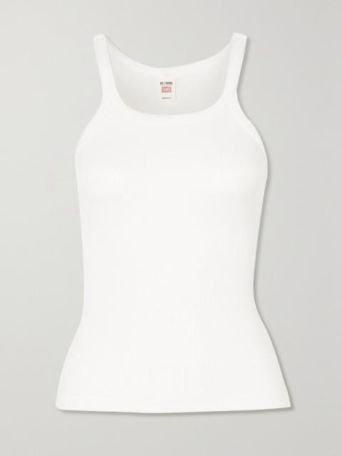 Ribbed cotton-jersey tank White