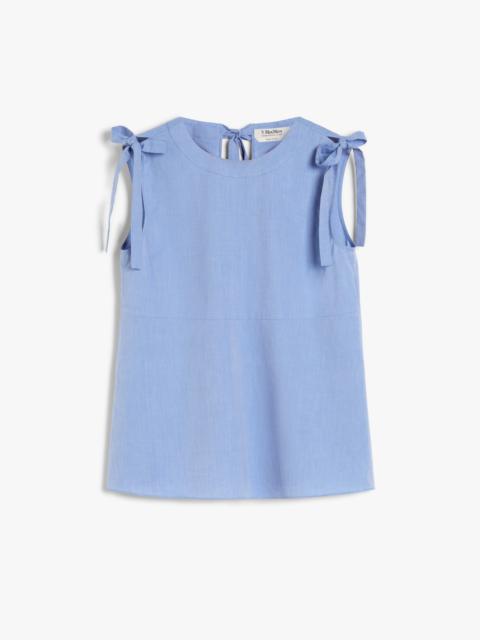 ELEONORA Flared cotton canvas top