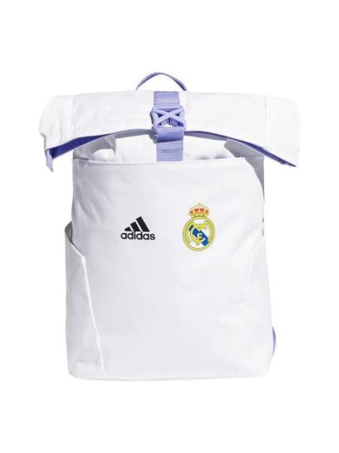 adidas Real Madrid Printing Large Capacity Backpack Unisex White / Purple H59679