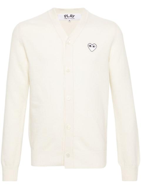 heart-patch wool cardigan