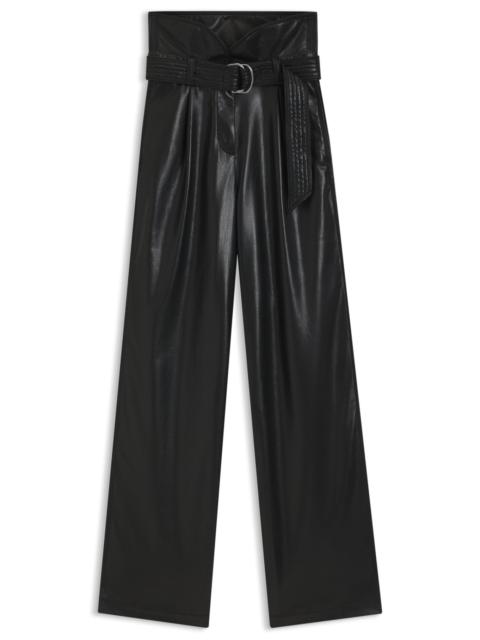 STRAIGHT-LEG TROUSERS IN FAUX LEATHER