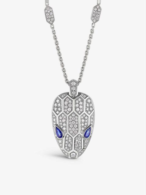 Serpenti 18ct white gold, 2.07ct brilliant-cut diamond and sapphire necklace