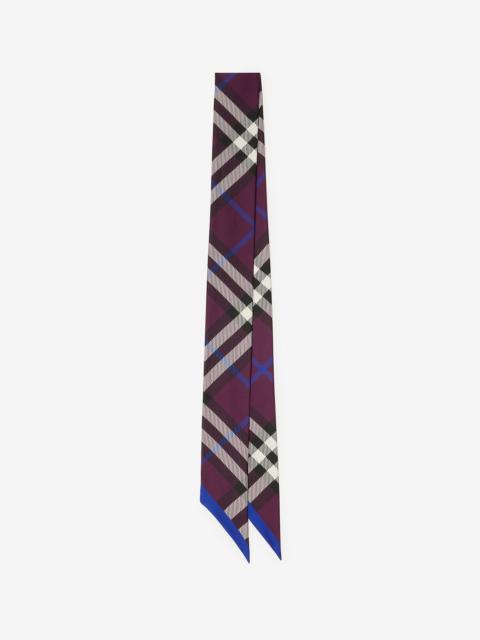 Skinny Check Silk Scarf