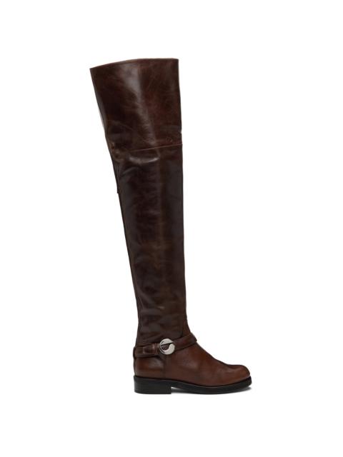 Brown Belt High Cavalier Tall Boots