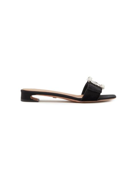 Buckled Velvet Sandals black