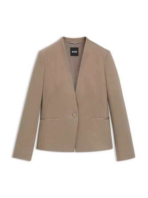 COLLARLESS REGULAR-FIT BLAZER WITH HARDWARE BUTTON