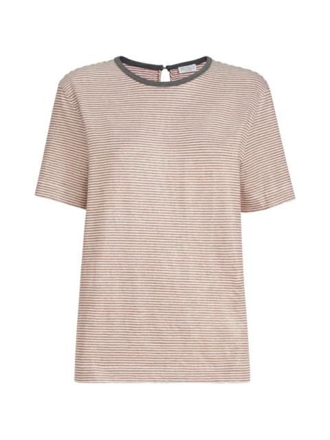 striped-pattern T-shirt