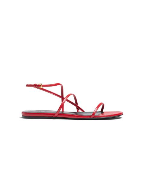 Loop Leather Flat Sandals red