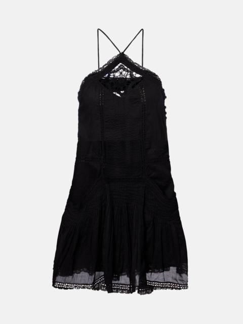Geraldin lace-trimmed cotton minidress