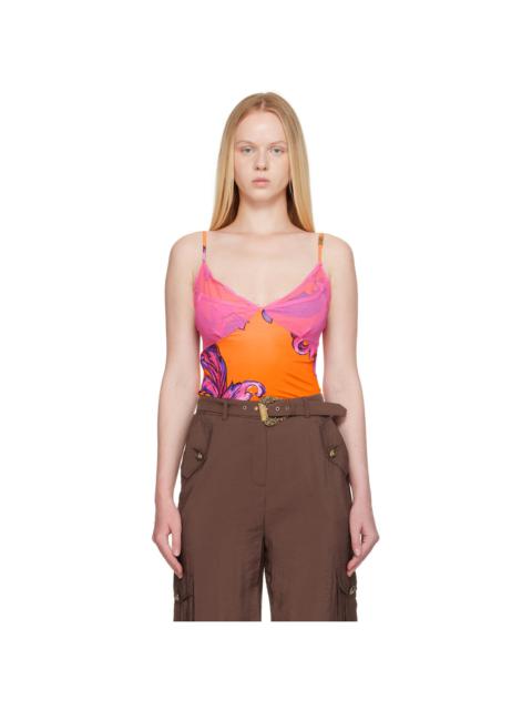 Pink & Orange Outline Barocco Mesh Top