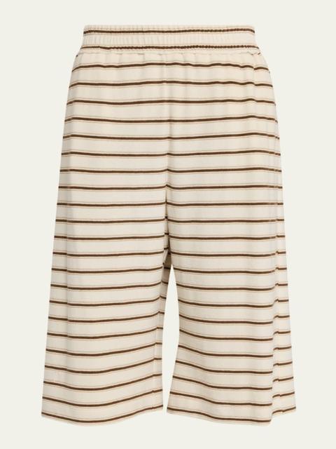 Metallic Striped Towelling Bermuda Shorts