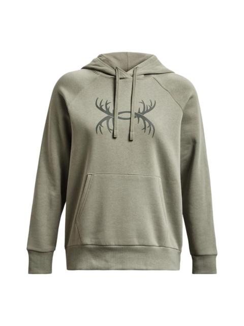 (WMNS) Under Armour Rival Fleece Antler Hoodie 'Light Green' 1380262-504