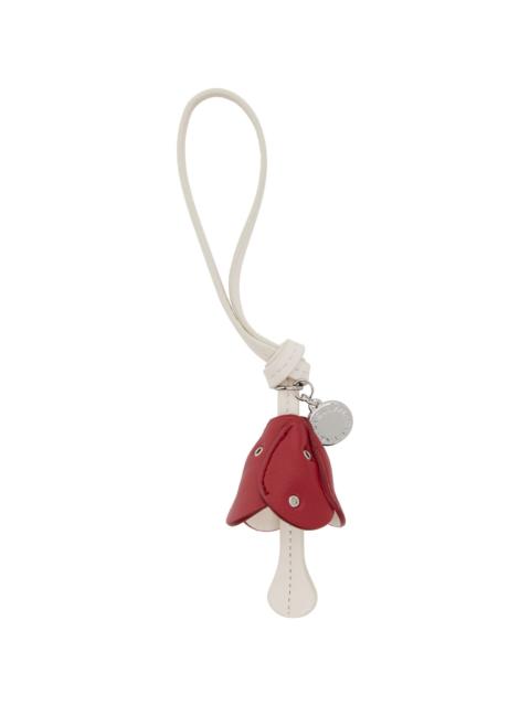 Red & Off-White Mushroom Charm Keychain