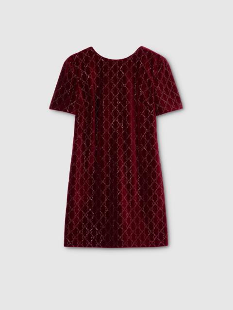Embroidered cotton velvet dress