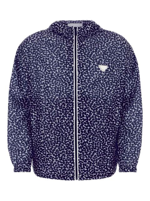 printed hooded windbreaker