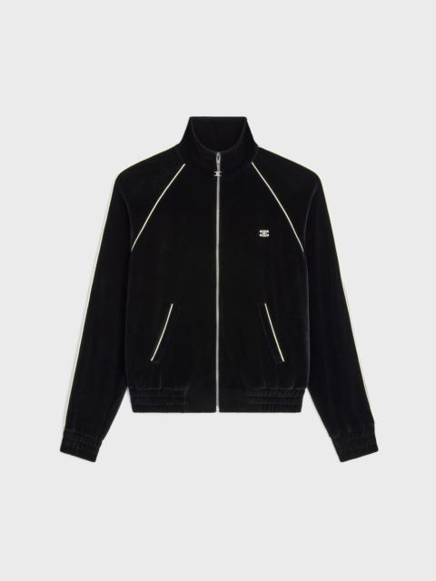 triomphe tracksuit jacket in velvet jersey