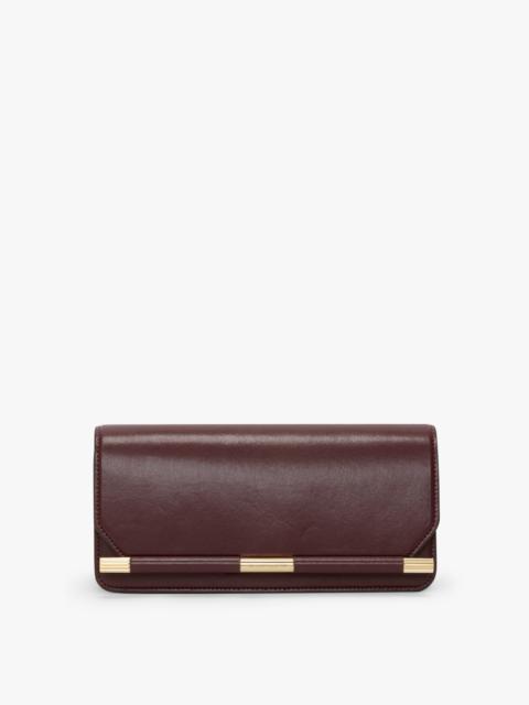 202 Clutch Bag In Burgundy Smooth Leather