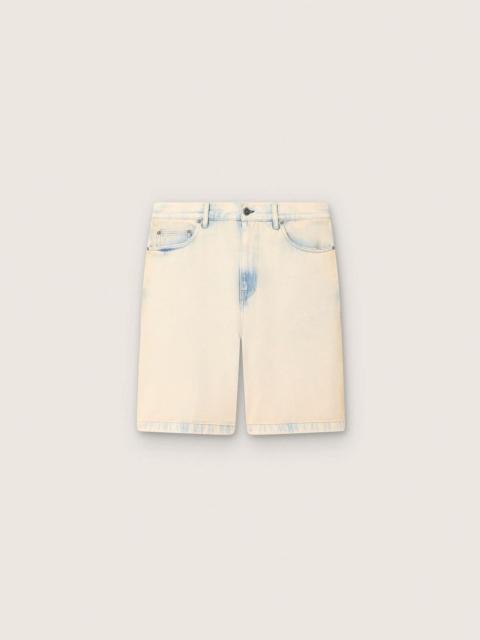 Men's Bermuda shorts in light sand-colored denim