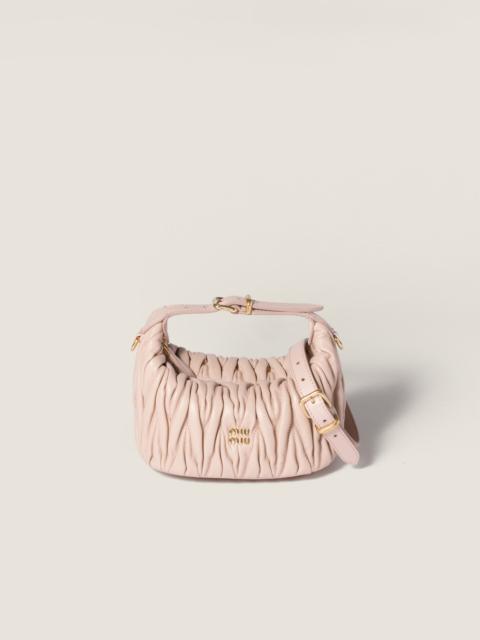 Matelassé nappa leather pouch