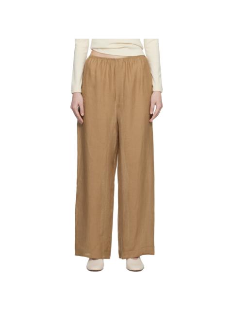 Tan Fine Linen Stoa Lounge Pants