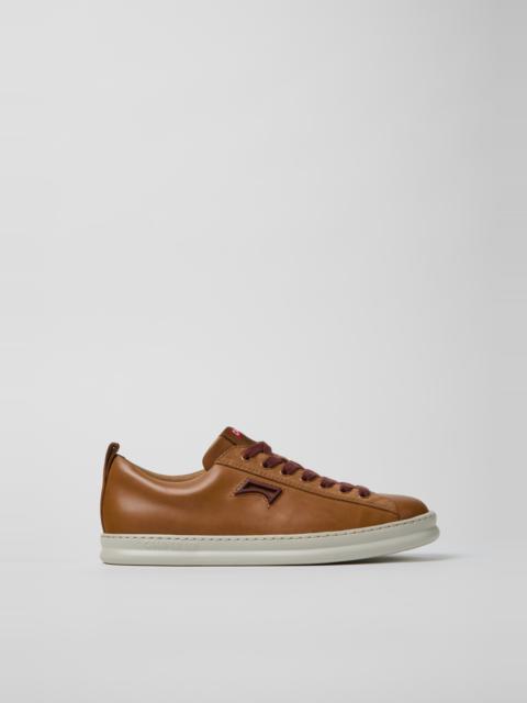 Brown Leather and Nubuck Sneakers for Men.