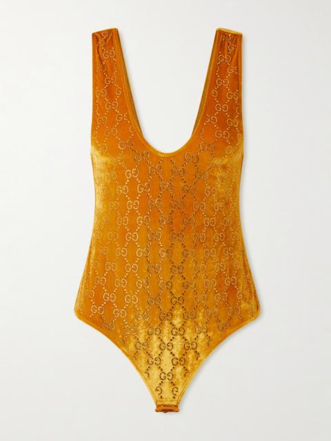 Crystal-embellished Chenille Bodysuit