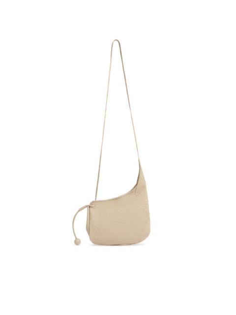 leather drawcord crossbody bag