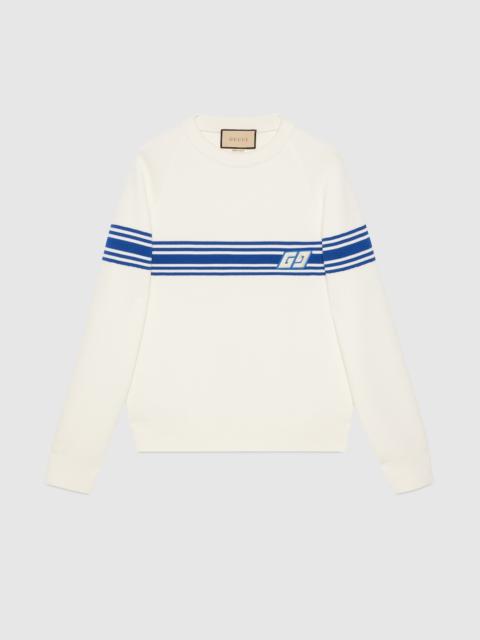 Knit wool sweater with Square GG