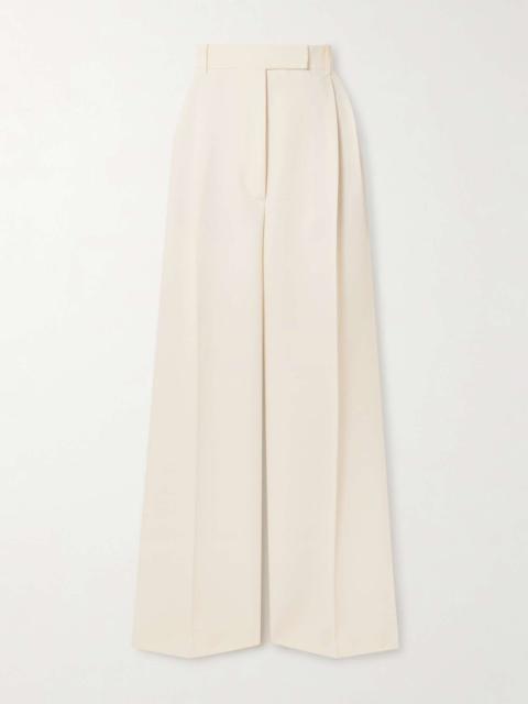 Pleated recycled-twill wide-leg pants