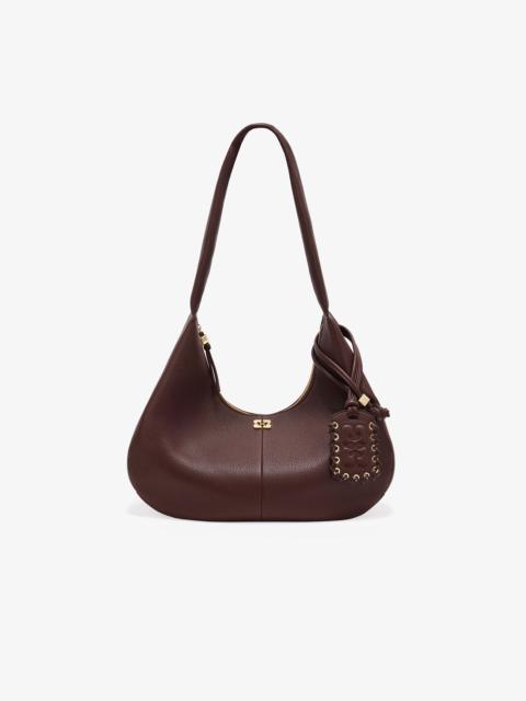 BROWN GRAINED MEDIUM HOBO BAG
