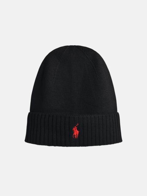 BLACK WOOL BEANIE
