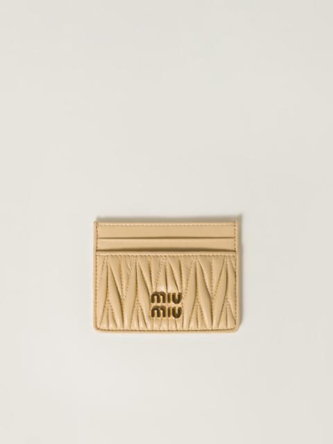 Matelassé nappa leather card holder