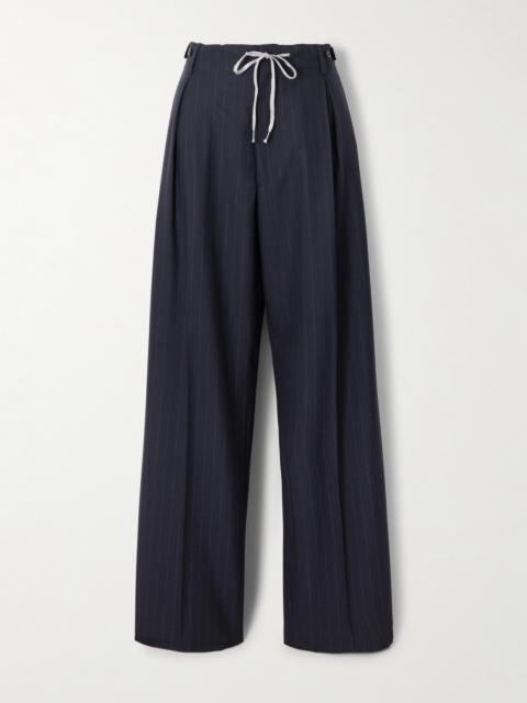 Pleated Pinstriped Wool Wide-leg Pants