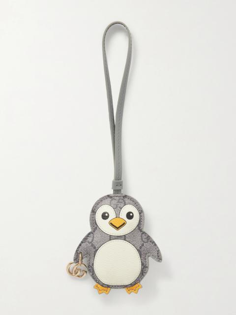 Embellished Leather-trimmed Printed Coated-canvas Bag Charm