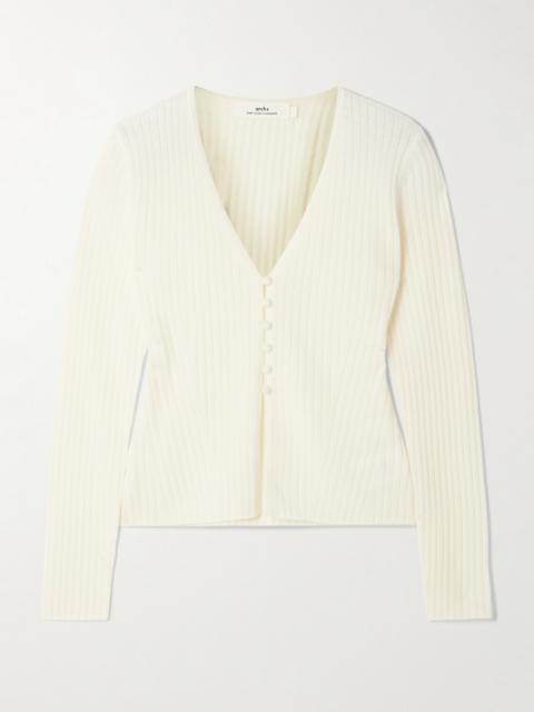 New Cami Ribbed Organic Cashmere Cardigan