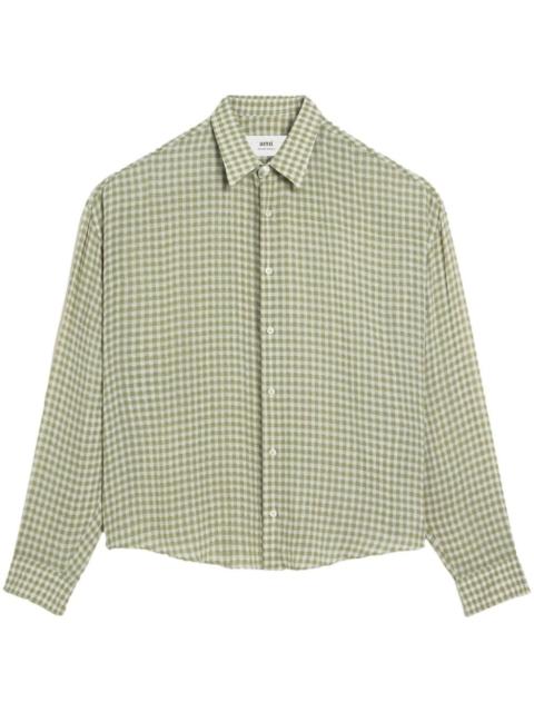 Ami de Coeur-embroidery gingham-print shirt