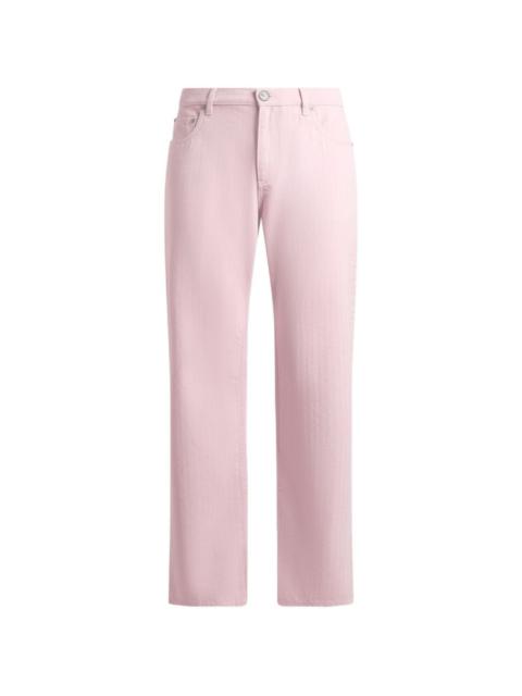 cotton straight-leg jeans