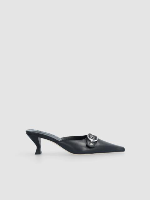 Evelyn Black Nappa Leather Slingback Pump