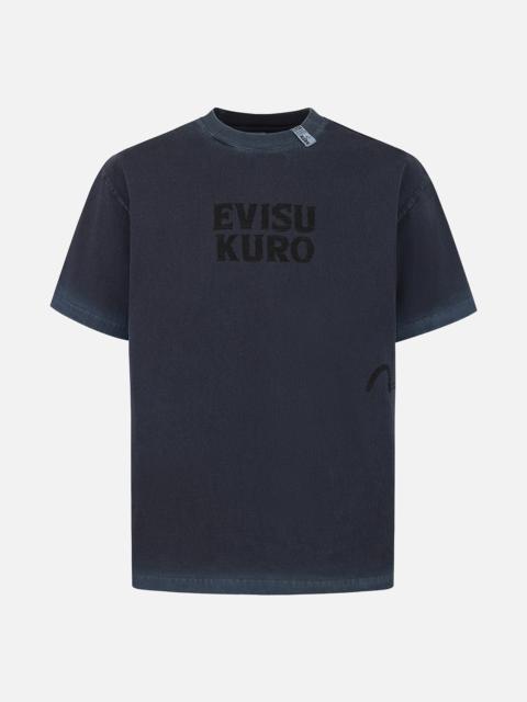 Seagull and Logo Print Washed Relax Fit T-Shirt