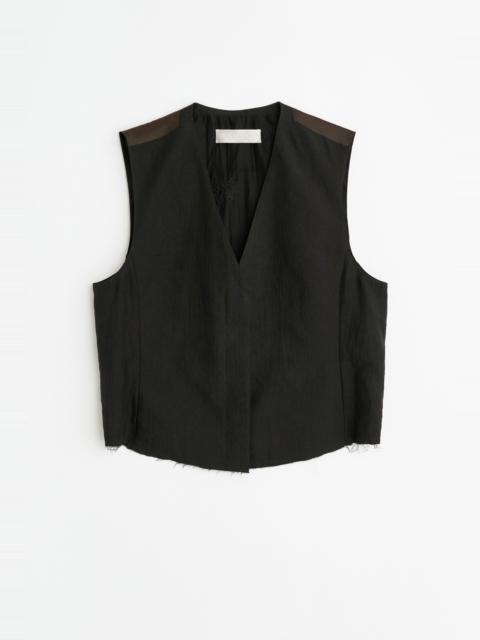 Base Waistcoat Soot Black Techflax
